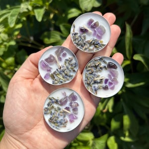 Amethyst With Lavender Tea Light Candle