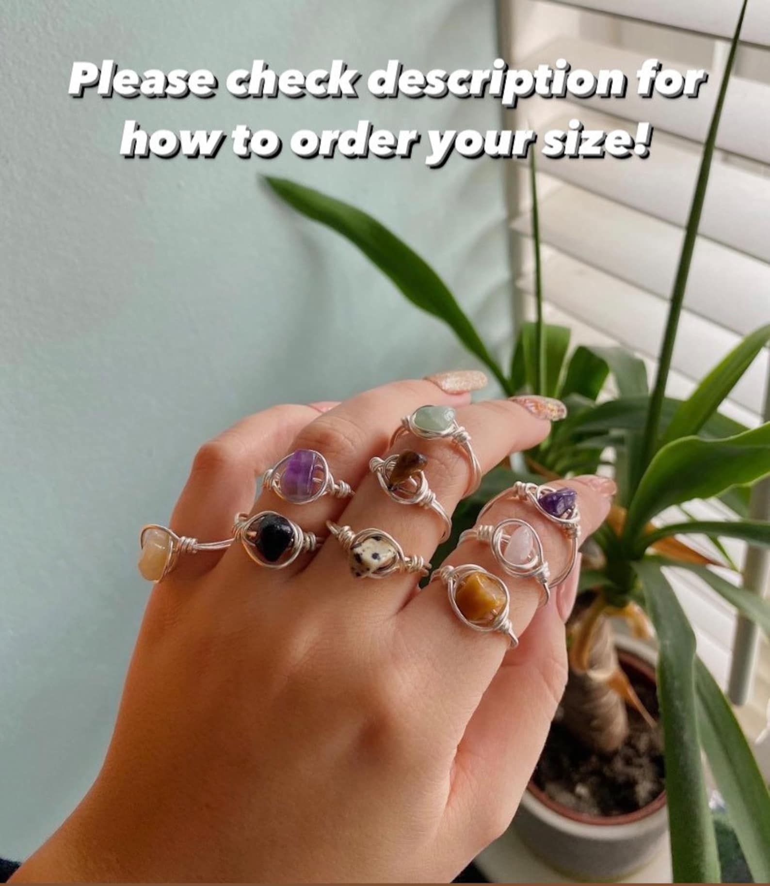 Wire Wrapped Crystal Rings Crystal Jewellery - Etsy UK