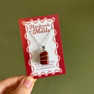 Red Jasper Crystal Necklace, Gemstones, Multi coloured, Crystal Jewellery,