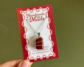 Red Jasper Crystal Necklace, Gemstones, Multi coloured, Crystal Jewellery,