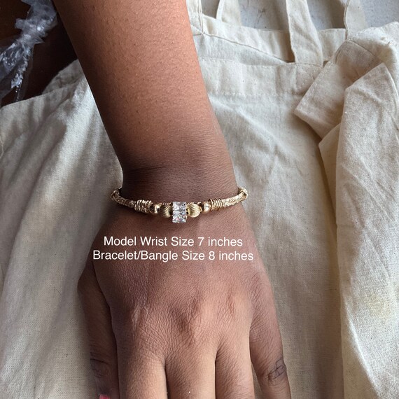 Diamonique Classy Vintage Bracelet Wire Wrapped Bangle Etsy