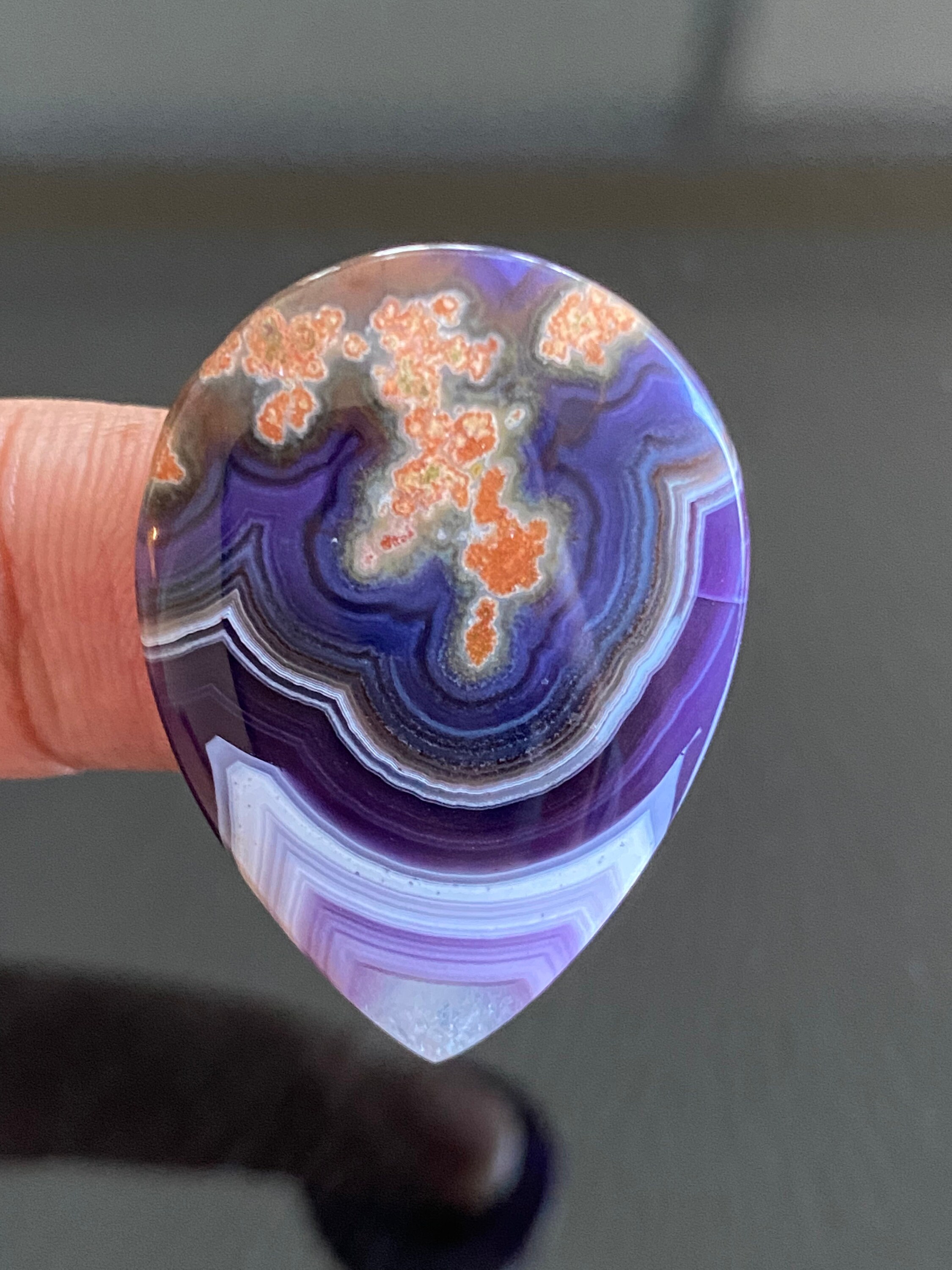 Purple passion agate pendant Etsy