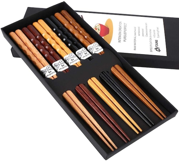 5Pairs Set of Chopsticks Wood Chopsticks and Minimalism Etsy