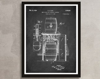 BEER Cooling and Dispensing patent poster, Beer patent print, Cool gift Beer drinker theme decor, Bar and Pub decor, Brewery wall decor [276