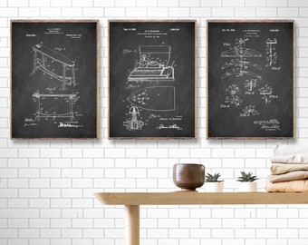 LAUNDRY Room decor Vintage patent kit of 3, Ironing Board patent, Steam Iron patent vintage art, Clothes Hanger patent print [389-396-398]