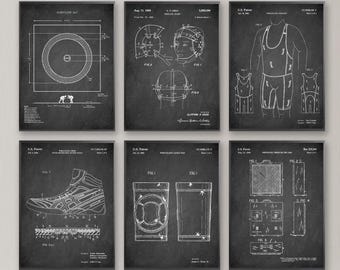 WORSTELEN 6-posterset, worstelmatprint, worstelhelmoctrooi, worstelpak, worstelschoen, worstelkussenoctrooi, worsteltimer