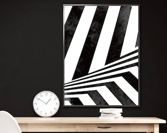 OPTICAL ILLUSION Abstract art print, Black and white contemporary Poster, Hypnotizing art print, Psychedelic poster, Optical illusion [3-5]