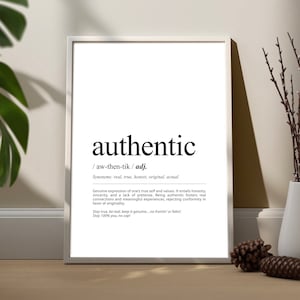 Póster de definición auténtica, Impresión de definición auténtica, Definición auténtica minimalista, Impresión de definición de tipografía, Definición de diccionario