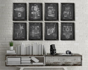 CAMERA patent 8 poster set, vintage Photographic Camera patents, Photographer wall art decor, Antique Cameras decor [1-22-26-29-56-59-67-73]