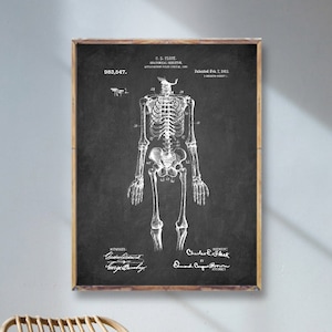 SKELETON Patent poster, ANATOMY patent print, Anatomy art print, Skeleton detail chart Anatomical Skeleton patent print, Medical patent [407