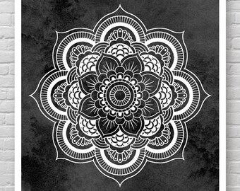 MANDALA Illustration poster, MEDITATION Buddhism art, Minimalist Mandala drawing, Mandala print, Zen wall decor, SPIRITUAL home decor [12]