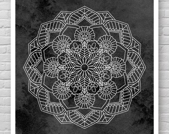 MANDALA poster wall decor, MEDITATION Buddhism art, Minimalist Mandala drawing, Mandala poster, Zen wall decor, SPIRITUAL home decor [7]