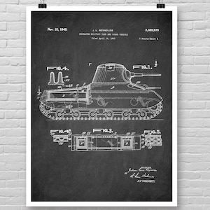 TANK patent poster, second World War Tank Patent Art, Military tank print, WW2 Vintage Insulated Military Tank, Cool weaponry art prints [28