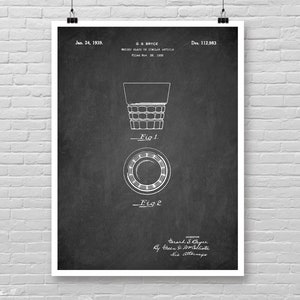 Vintage WHISKY Glass patent poster, Alcohol Glass patent print, Shooter Glass print, cool gift Whisky drinker theme decor, Bar decor [306]