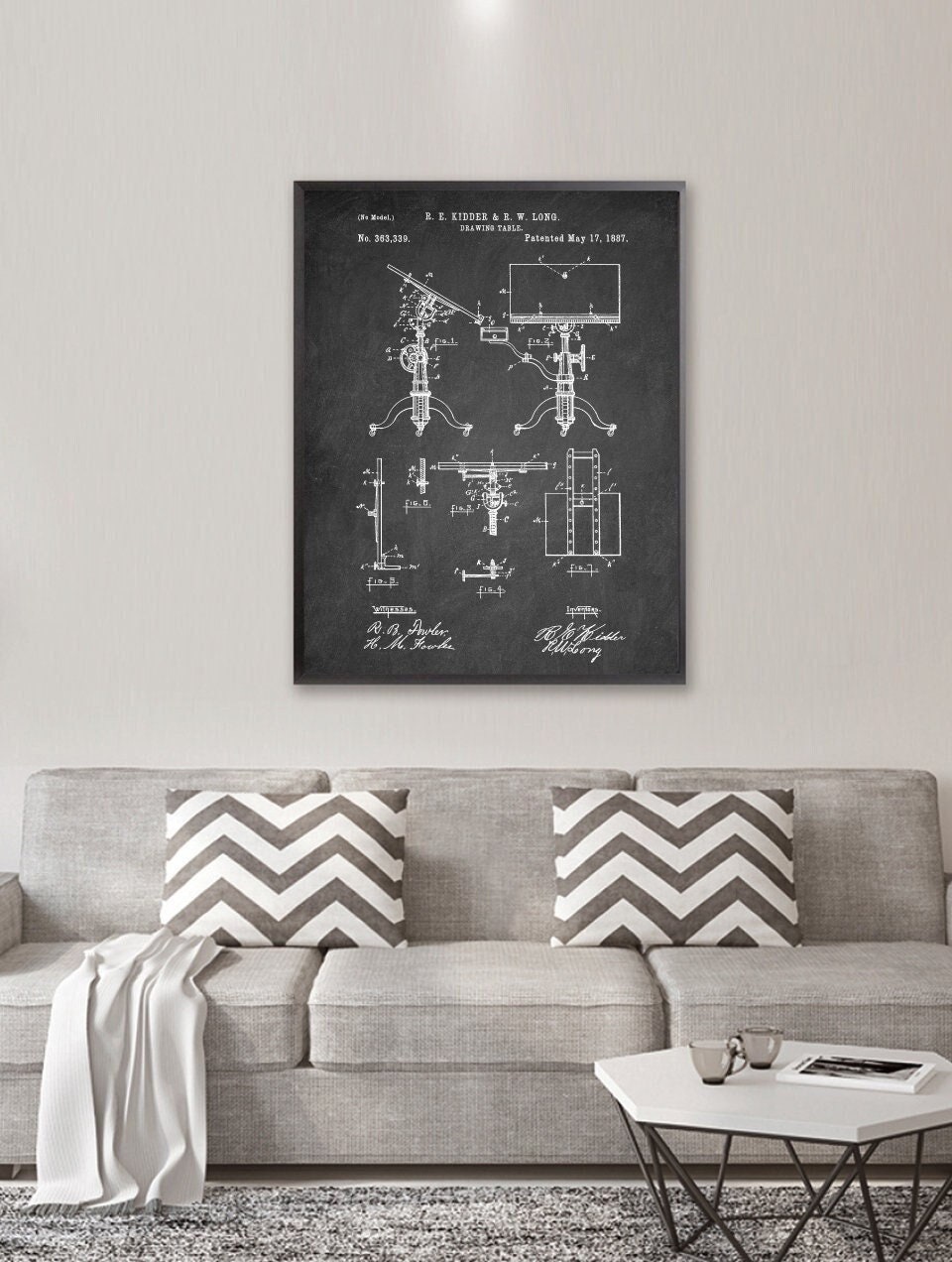 Impression brevet pour table à dessin, affiche pour table à dessin ingénieur architecte, brevet technique pour table à dessin, affiche pour table à de