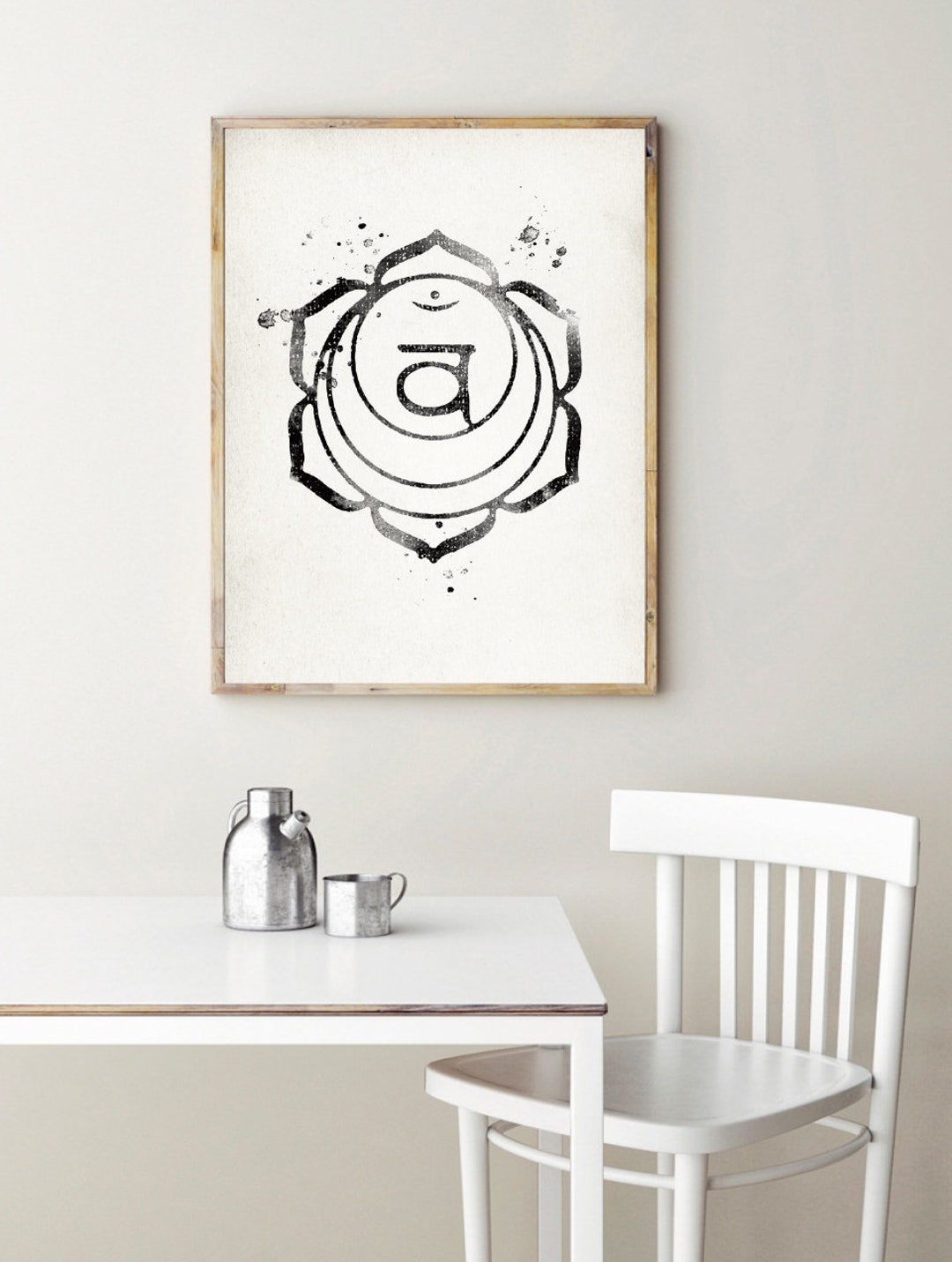 Impresión de dibujo Chakra Swadhithana, cartel minimalista de