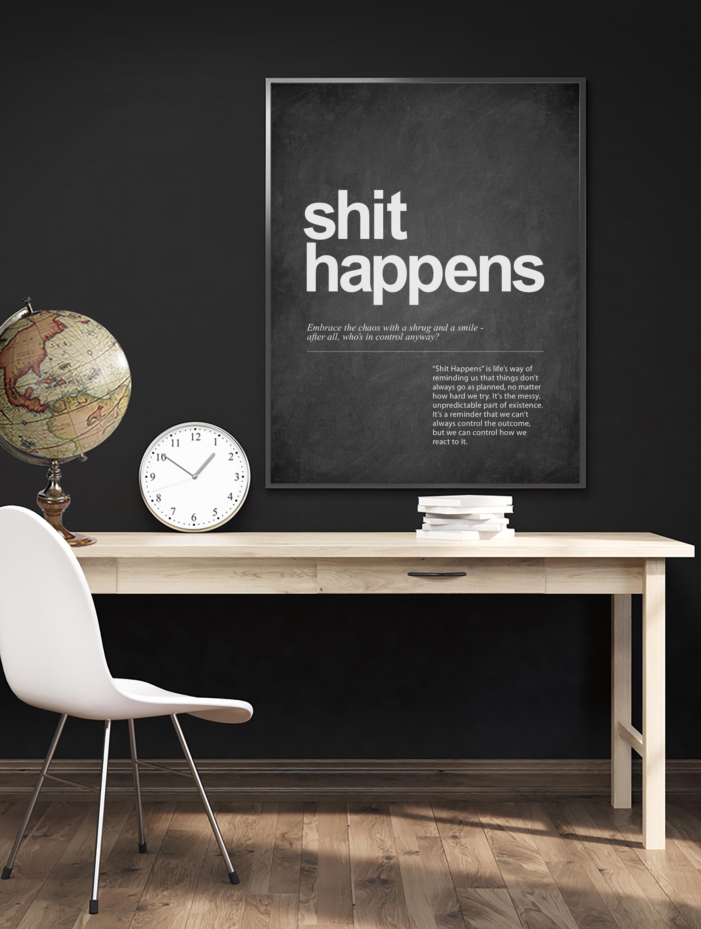 90s デッドストック SHIT HAPPENS 大判ポスター SHIT HAPPENS Definition Poster, Expression Shit Happens Definition
