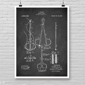 Surgical Forceps patent print, Surgical Forceps instrument patent poster, Vintage Medicine instrument patent, Medical wall art decor [413]