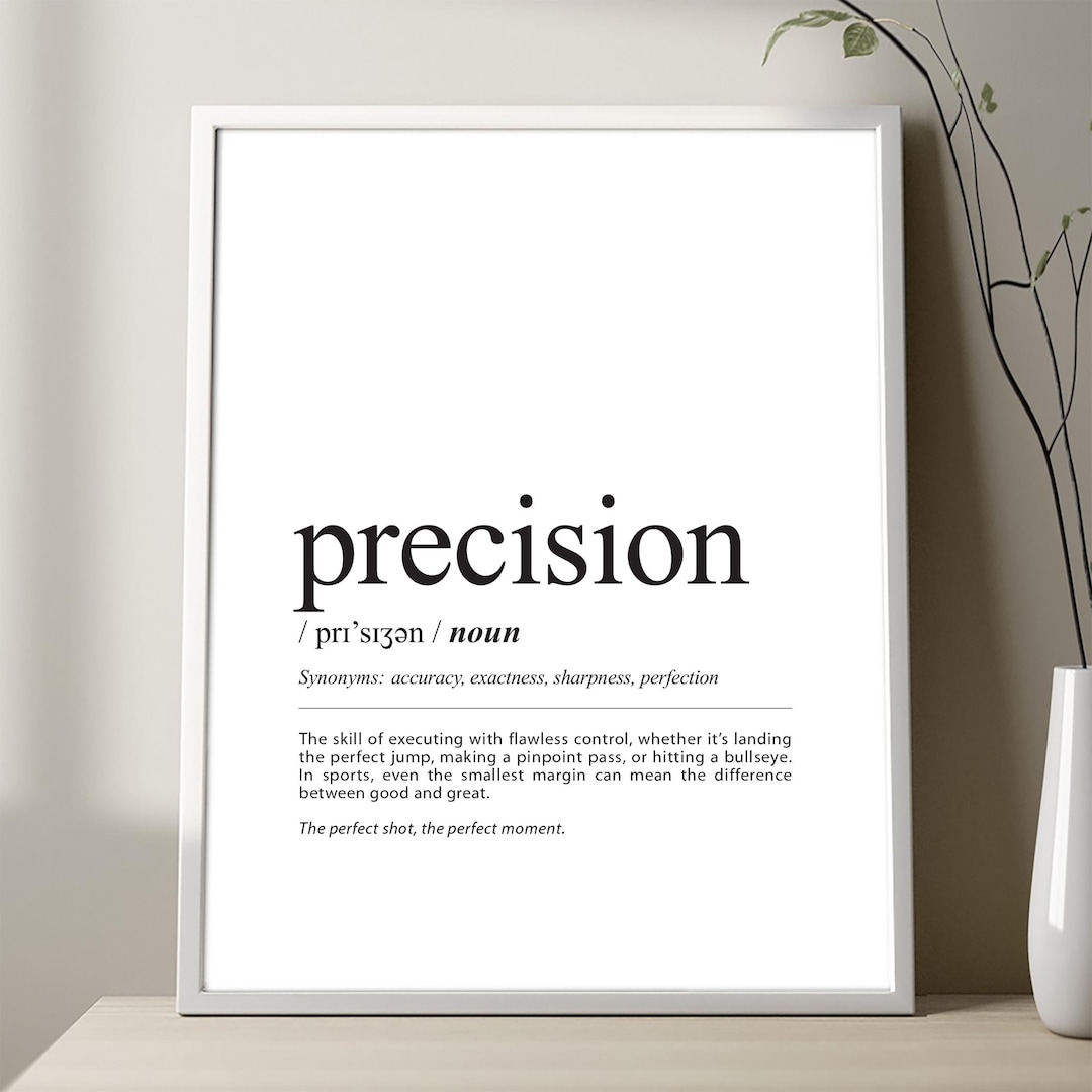 PRECISION Definition Poster, Precision Definition Art Print, Sport ...
