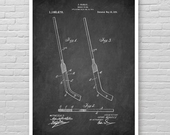 HOCKEY Stick patent print, Hockey Stick patent poster, Winter Hockey stick patent, Cool gift Winter sport wall decor, Rustic home decor [140
