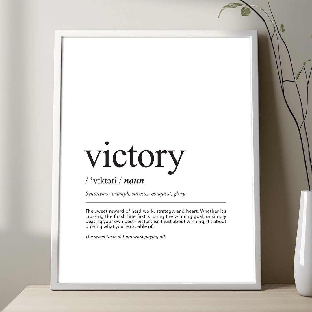 VICTORY Definition Poster, Victory Definition Art Print, Sport Quality ...