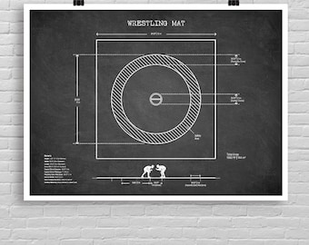 WORSTELMAT afdrukken, poster worstelmat technische tekening, poster worstelen kunst, poster worstelen, wanddecoratie worstelen, sport patent print, decor worstelen