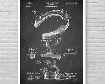 HORSESHOE patent print, Cowboy horseshoe patent poster, Western horseshoe patent, Cowboy wall print, Western wall decor, Equestrian decor