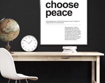 CHOOSE PEACE Definition Print, Expression Choose Peace Definition