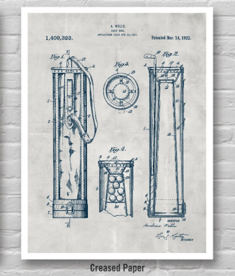 SPECIAL DEAL 50 OFF, A4, Golf Set of 3 Patents, Golf Ball Patent Art