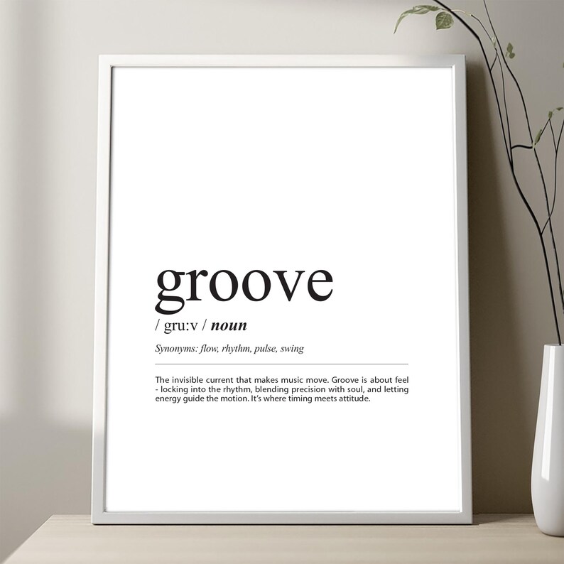Groove Definition Print – Music Wall Art, Funky Typography Poster ...