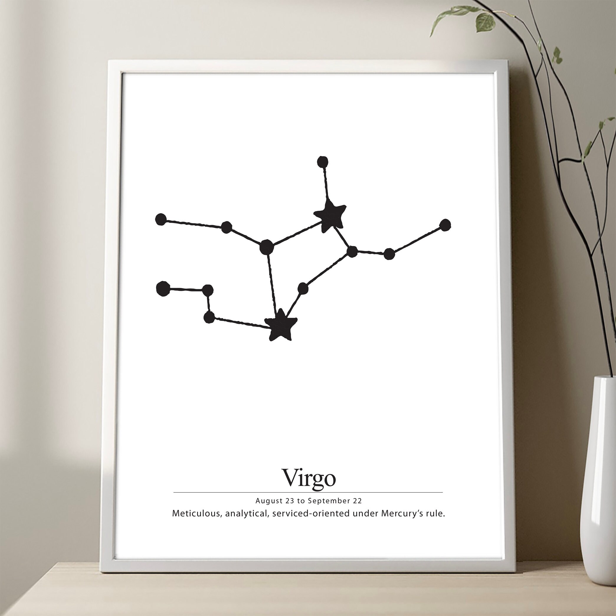 VIRGO Constellation Definition Poster, Virgo Zodiac Sign
