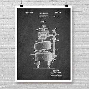 WASHING MACHINE patent poster, LAUNDRY Room decor, Vintage Laundry Washing Machine patent print, Farm house Laundry room wall decor [404]