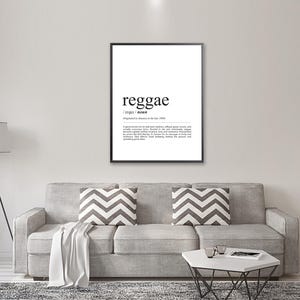 REGGAE Definition Poster, Minimalist Reggae Music Definition Print ...