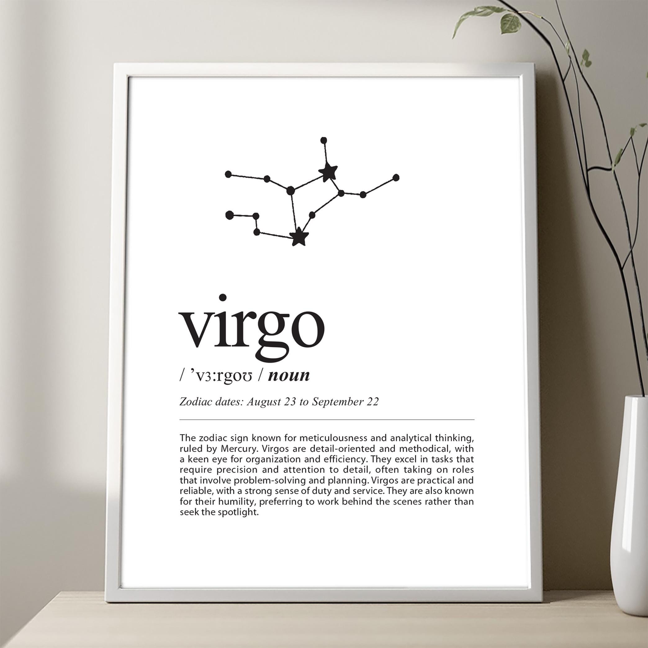 VIRGO Zodiac Sign Definition Print, Virgo Constellation Definition