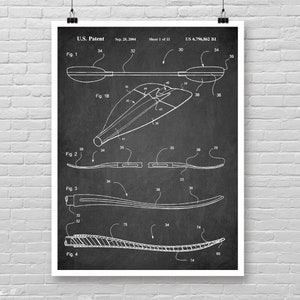 KAYAK PADDLE patent print, PADDLE patent poster, Vintage paddle patent poster, Outdoors sports patent, Cabin lodge decor, Rustic decor [596]