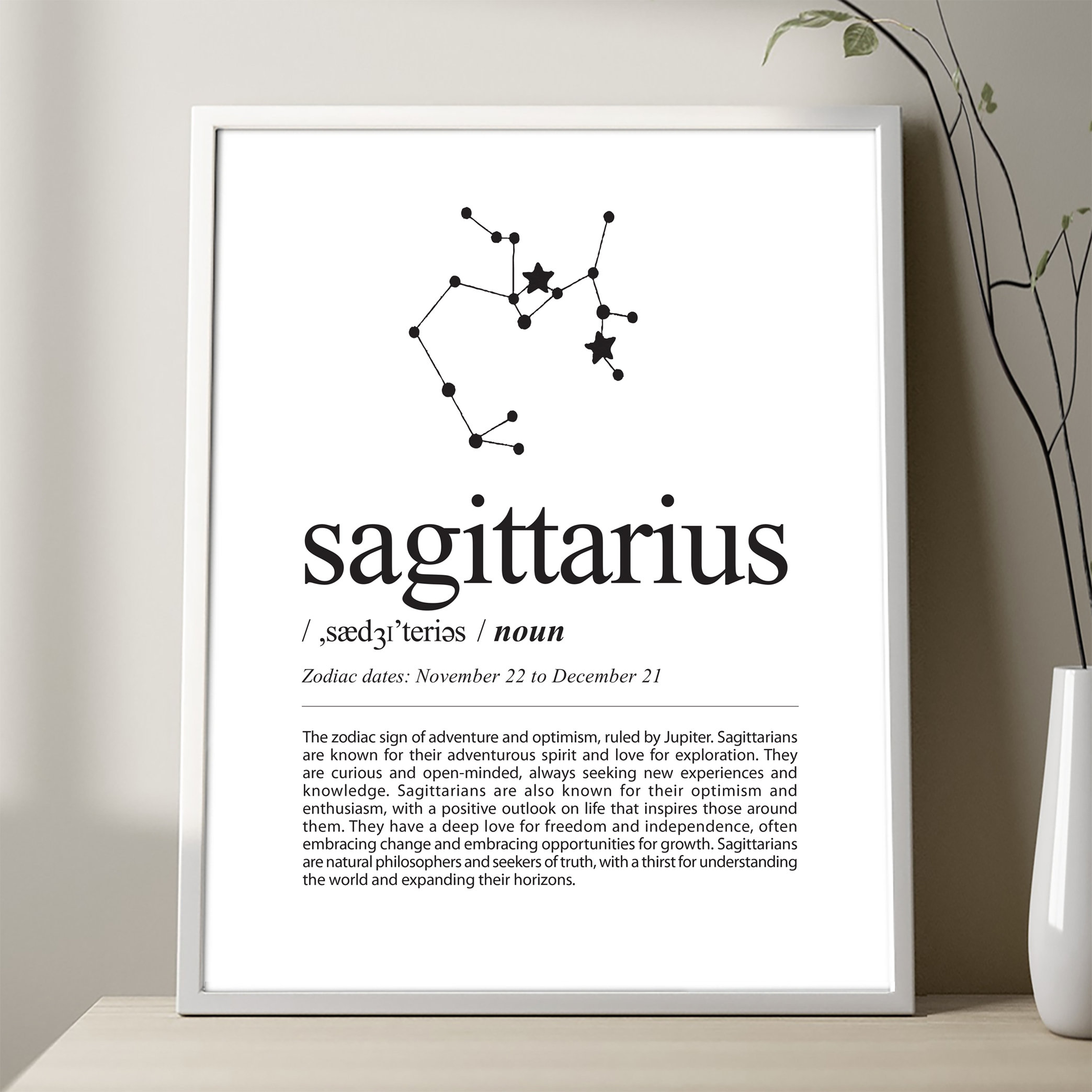 SAGITTARIUS Definition Print, Sagittarius Zodiac Sign Definition