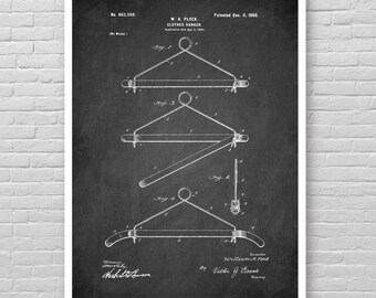Gift For Mom Laundry Room Decor Poster Print|Clothes Line Hanger Patent|Clothes Hanger Guard Patent Print|Vintage Clothes Hanger Patent