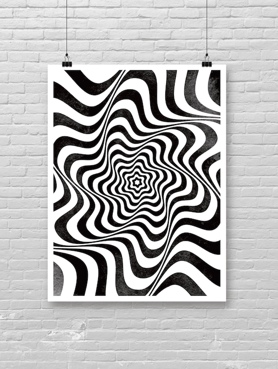 OPTICAL ILLUSION Abstract Art Print, Hypnotizing Art Print