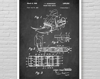 Skidoo snowmobile patent print, snowmobile patent poster, Bombardier Skidoo patent poster, winter sport poster, skidoo snowmobile art [124]
