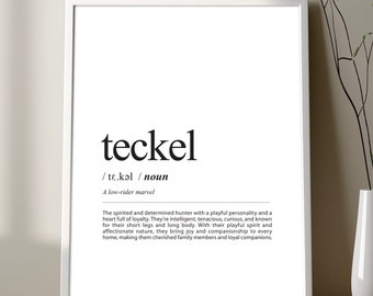 TECKEL definition poster, Teckel definition print, Sausage dog definition print, Dachshund definition poster, Teckel wall decor, Dog poster