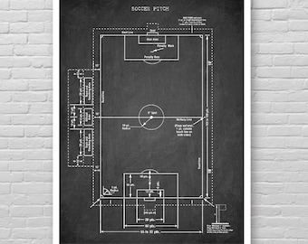 SOCCER PITCH art print, Soccer FIELD art poster, vintage Soccer field art print, minimalist sport print, Soccer Pitch poster, sport decor