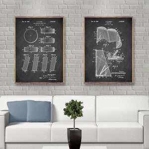 Vintage Ice HOCKEY patents 2 print set, Hockey puck patent, Ice Hockey goal patent, Ice Hockey wall decor, Hockey player cool gift [146-147]