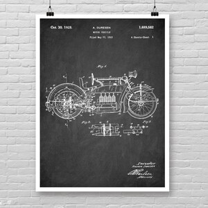 Vintage MOTORCYCLE patent poster, MOTOR vehicle 1928 patent poster, old motorcycle print, Motorcycle Art Vintage Sport Motorcycle print [550