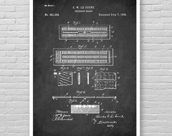 CRIBBAGE Board patent poster, Classic GAME patent, Vintage Cribbage board patent print, Popular Game room decor, game wall art decor [282]