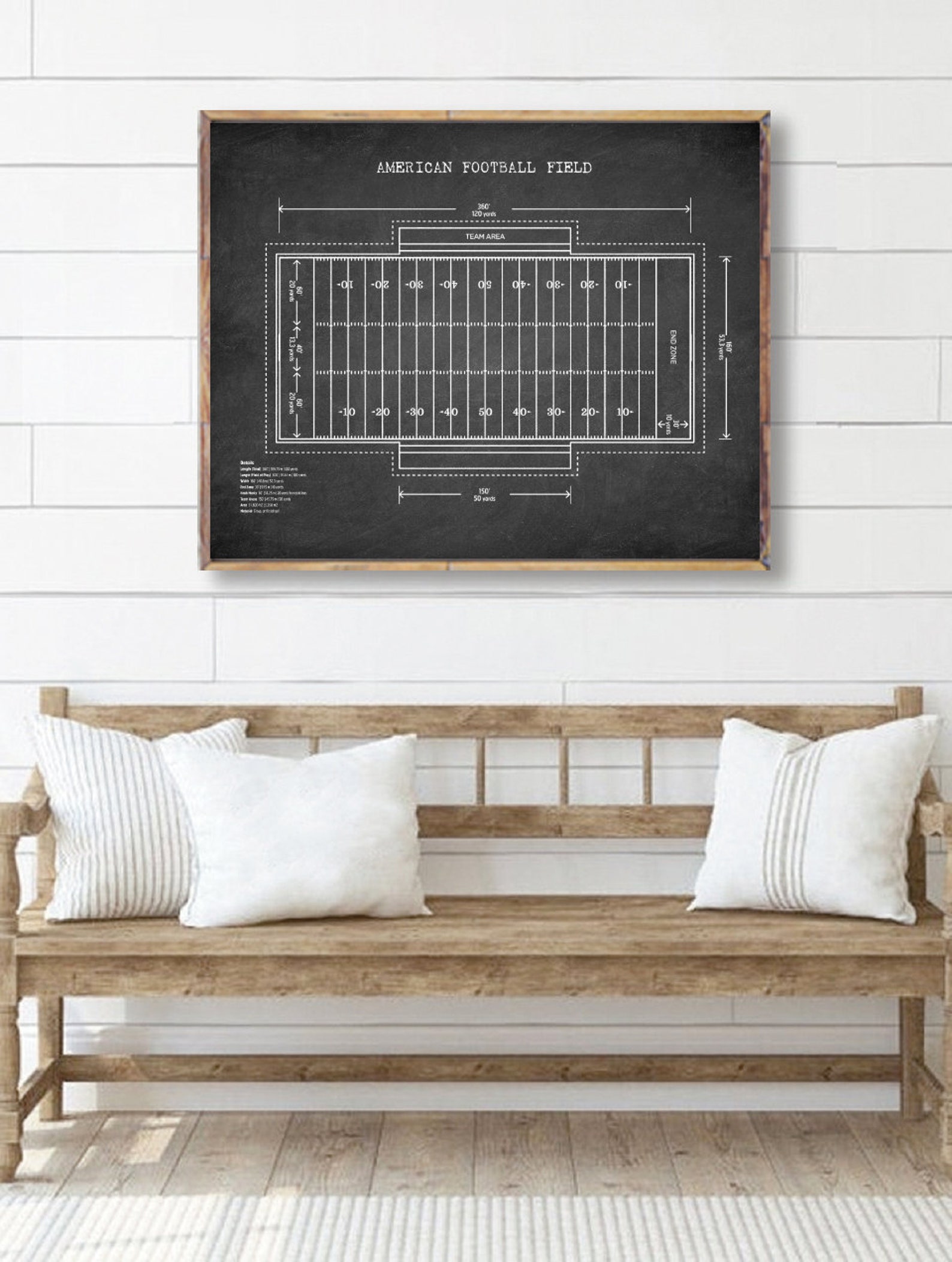FOOTBALL Field Print, American Football Field Poster, Foot Ball Poster ...