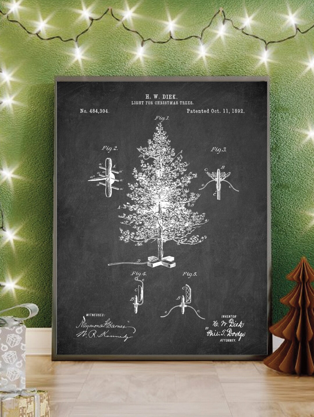 Kerstboom patent Kerstboom patent poster Vintage Kerstboom Etsy Nederland