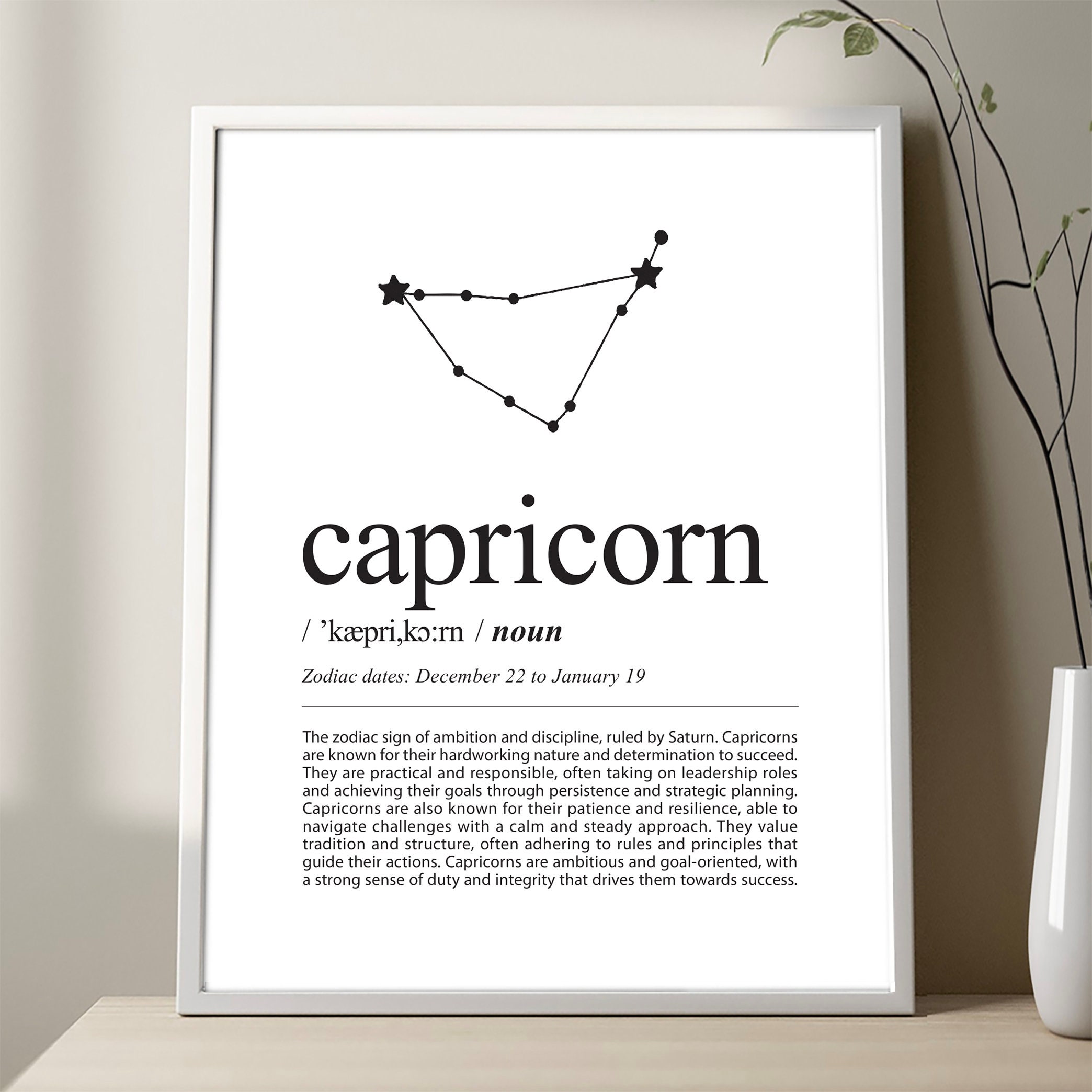 CAPRICORN Definition Print, Capricorn Constellation Definition