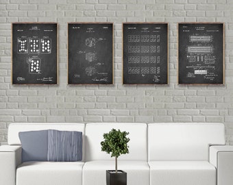 Popular GAMES patents 4 poster set, Playing Cards patent, Dice patent, Domino patent, Cribbage board, Game room decor, cool gift [279a282]