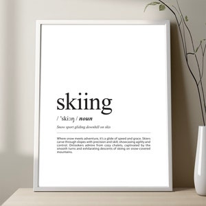 Impression de définition de SKI, affiche de définition de ski minimaliste, impression d'art de définition de sport, décoration de salle de ski, affiche de ski, idée cadeau skieur