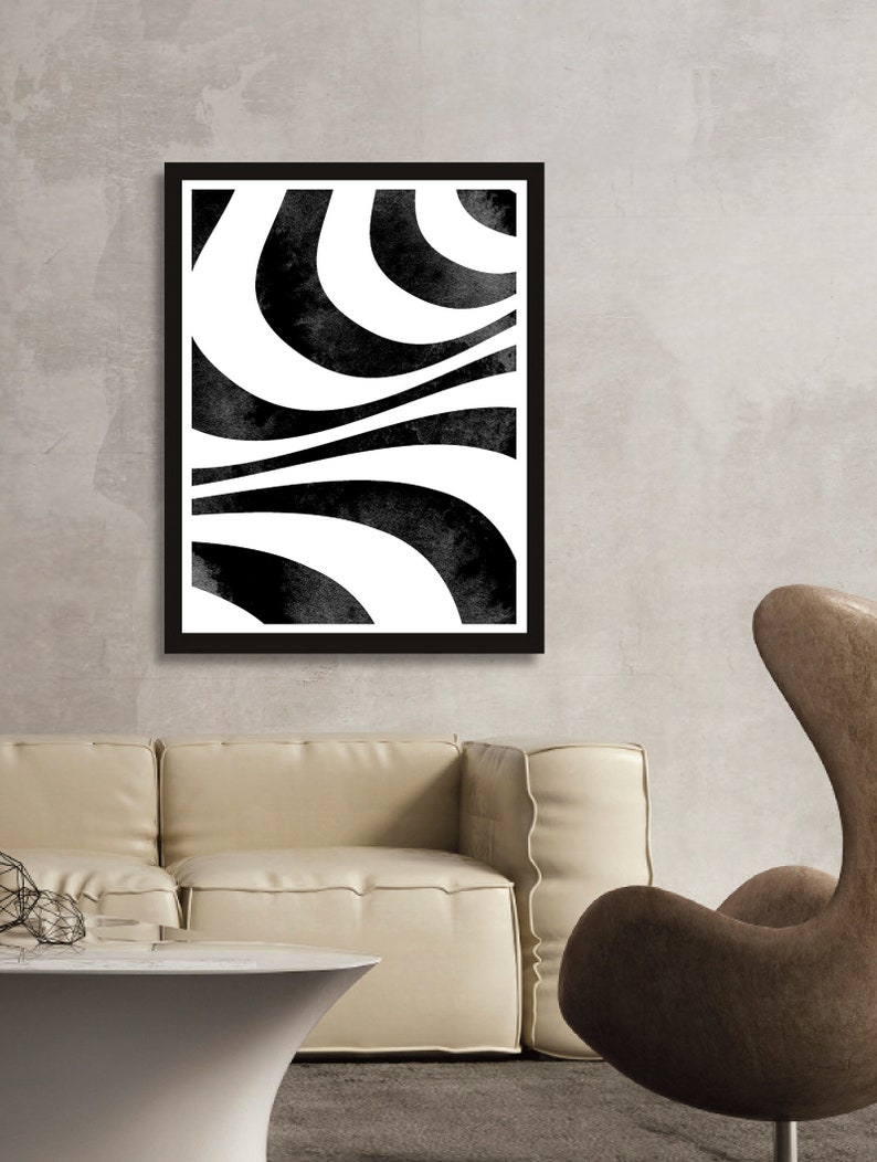 Hypnotizing art print OPTICAL ILLUSION Abstract art Optical illusion print 6-1 Black and white contemporary Poster Psychedelic poster
